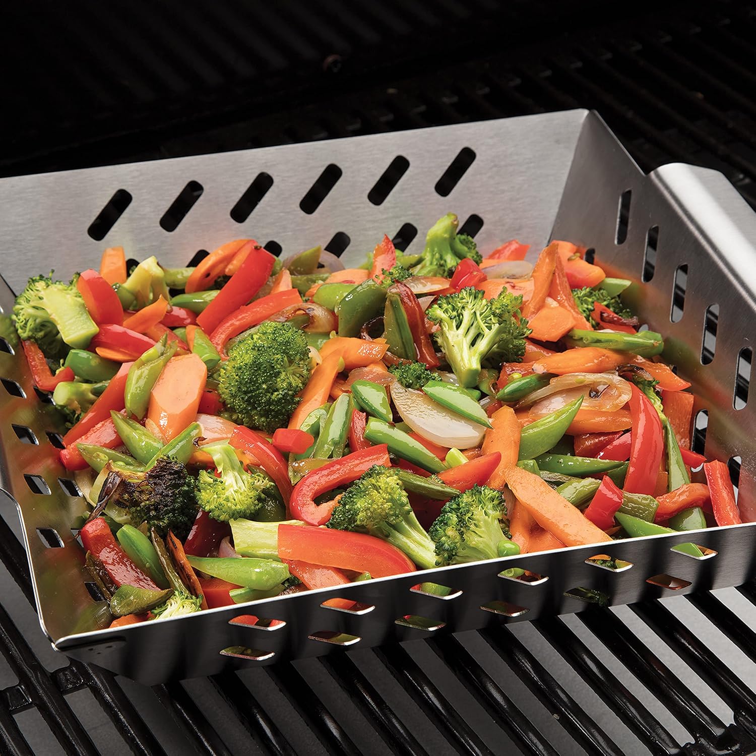 Cuisinart CGWM-019 Stainless Steel BBQ Wok - Grilling Basket with Built-in Handles