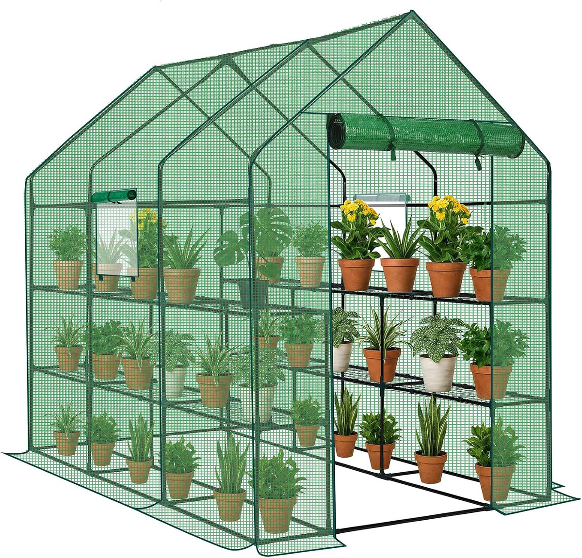 outvita walk-in greenhouse, 3 tiers 12 shelves, durable, main product view