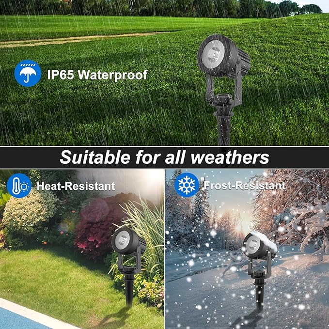 Solar Spot Lights Outdoor, Landscape Spotlights IP65 Waterproof 9.8ft Cable, Dusk to Dawn Solar Uplights for Trees Garden Yard Driveway Porch Walkway Pool (6-in-1, 6000K Cool White)