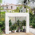 woltu garden greenhouse tunnel in galvanised steel tube showing dimensions