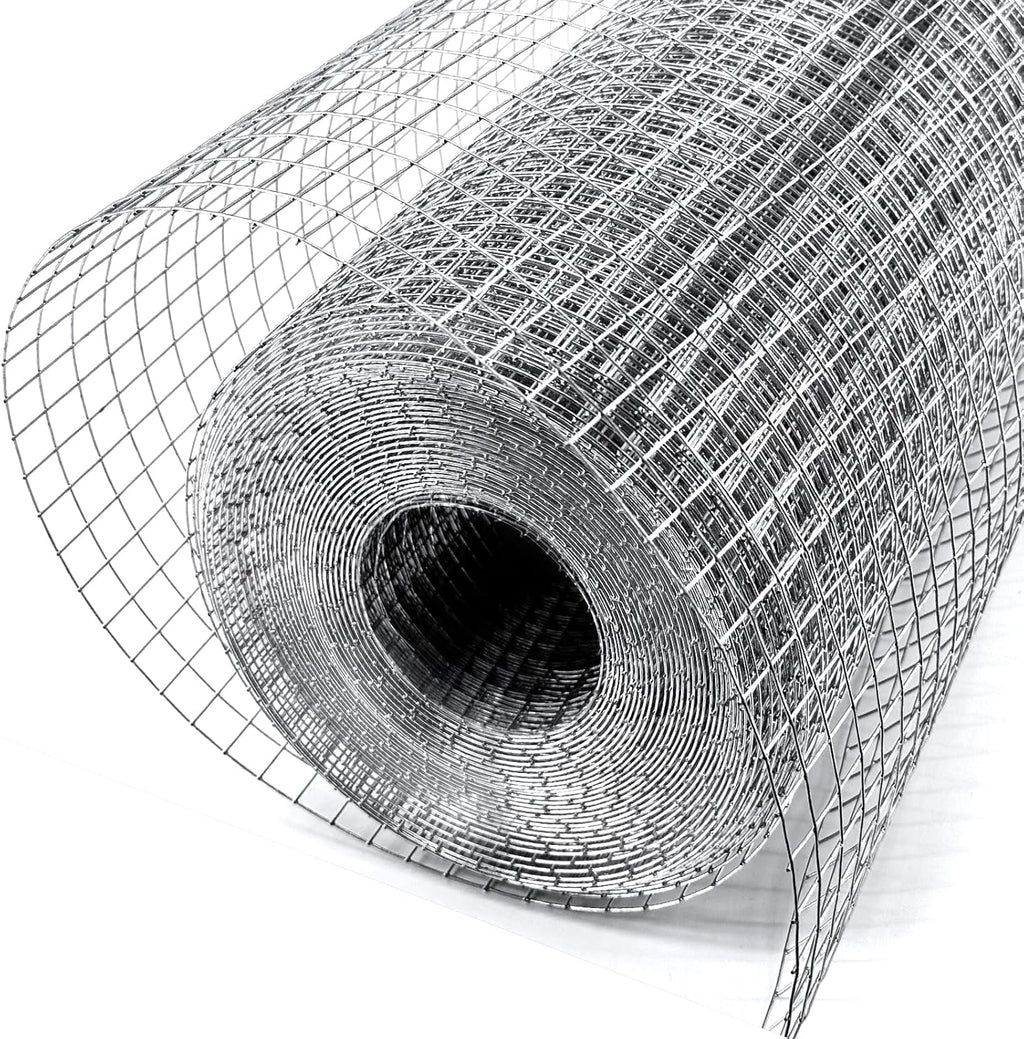 Hardware Cloth 1/2 in 48 x 100 ft 19 Gauge Wire Mesh | Galvanized welded wire mesh, Stronger Welds, Uniform Mesh, Chicken Coop, Garden Fence, Gopher Barrier