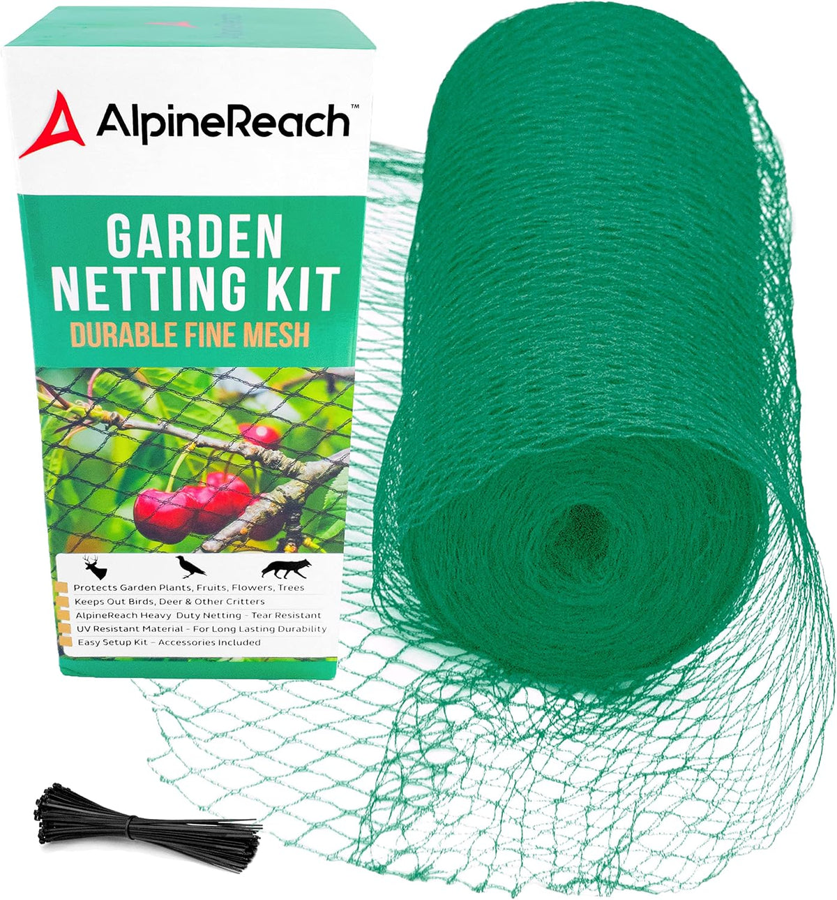 alpinereach garden netting 15 x 30 ft, greem, main product view