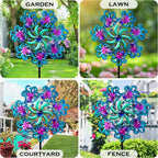 COOZZYHOUR 39" Octopus Wind Spinners for Yard and Garden Stake,Ocean Theme Outdoor Decor - Metal Windmill, Wind Sculpture Decorations for Patio,Lawn