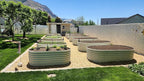 A ANLEOLIFE 4-Set 8X4X2 ft Galvanized Raised Garden Bed Kit, Oval Metal Deep Root Planters for Outdoor Plants, Antique White