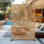 Outdoor Privacy Screen,72" H×47" W Metal Privacy Screen, Freestanding Privacy Fence Panels for Patio
