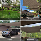 SUNLAX Sun Shade Sail 8' x 12' Brown Rectangle Canopy Sail Shade Cover UV Block Permeable Sunshade Outdoor for Patio Backyard (We Make Custom Size)