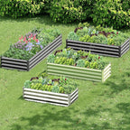 2PCS 6x3x1FT Galvanized Raised Garden Bed, Galvanized Planter Raised Garden Boxes Outdoor, Large Metal Raised Garden Beds for Vegetables-Silver