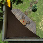 Amgo 10' x 10' x 14' Brown Right Triangle Sun Shade Sail UPF50+ Canopy Awning AGSLT, 95% UV Blockage, Water & Air Permeable, 200GSM Heavy Duty Commercial and Residential (We Make Custom Sizes)