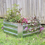 Sunnydaze 11.75" H Raised Metal Garden Bed - Galvanized Raised Garden Bed Outdoor for Vegetables and Flowers - Silver - Square