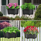 ORIMERC 9.8 Inches Self Watering Wall Planters for Indoor Plants, Railing Planters Balcony Planters Wall Hanging Planters, Lightweight, Dark Coffee (Pack of 8)