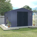 veikou 8x10ft outdoor storage shed with thickened galvanized, main product view