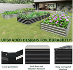 2PCS 8x4x1ft Galvanized Raised Garden Bed Kit,Metal Planter Box for Vegetables,Flowers,Herbs Durable Rust-Resistant Patio Gardening Beds,Black