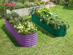 9-in-1 Galvanized Steel Raised Garden Bed // 8×2×1.5 ft Modular Planter for Gardening, Vegetables, Flowers // 18" Tall Metal Raised Garden Beds Outdoor (Dark Green) // Patented Design Planter Box