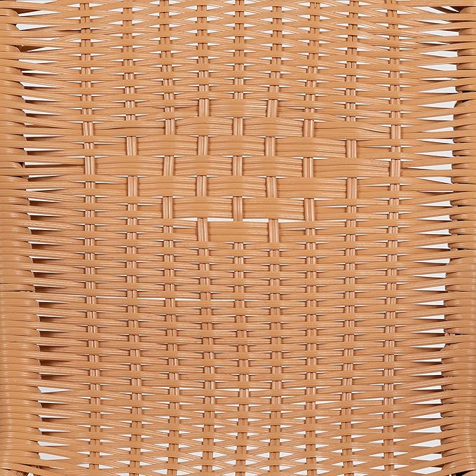 Flash Furniture Lila 4 Pack Beige Rattan Indoor-Outdoor Restaurant Stack Chair | Versatile and Stylish Seating