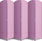 Sorbus 6-Panel Black Room Divider with Double Hinged Panels, 6 ft Tall Folding Privacy Screen