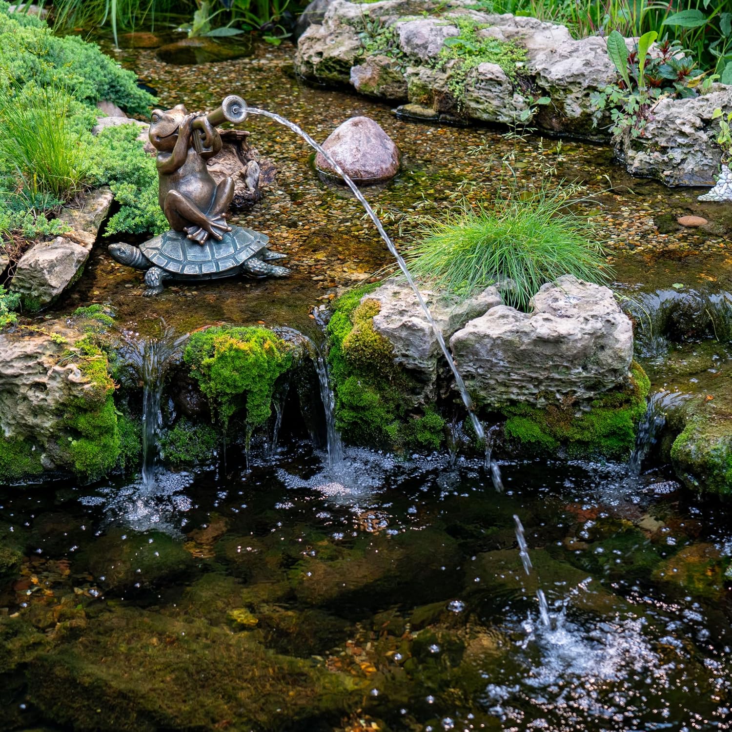 Aquascape Jazz Frog Spitter Fountain for Pond and Garden, 78374