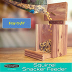 Pennington Cedar Squirrel Snacker Feeder, Squirrel Feeder, 2.75 LB | Hanging squirrel feeder, bird and squirrel feeder, eastern red cedar; mounts to tree, post or fence, keeps food dry