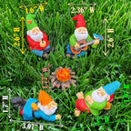 Mood Lab Garden Gnome Figurines - Camping Gnomes Set (5 pcs) - 2.6" H Miniature Decorative Statues & Accessories - Outdoor & Indoor Garden Decor