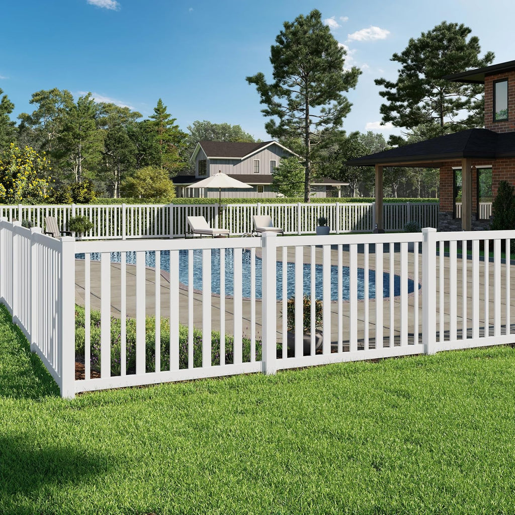wambam sturbridge yard or pool fence, white vinyl, main product view