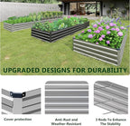 2PCS 12x3x1ft Galvanized Raised Garden Bed Kit,Metal Planter Box for Vegetables,Flowers,Herbs Durable Rust-Resistant Patio Gardening Beds,Silver