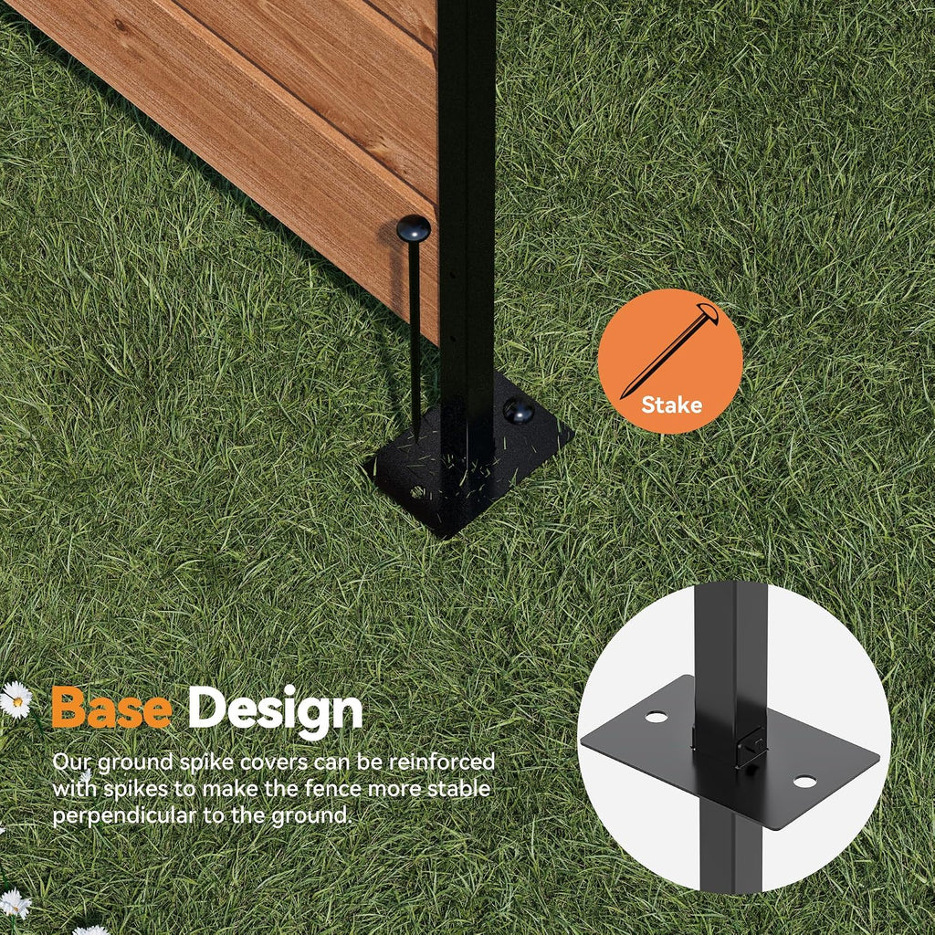 modern shade 5x3 privacy fence panels, cedar wood showing dimensions