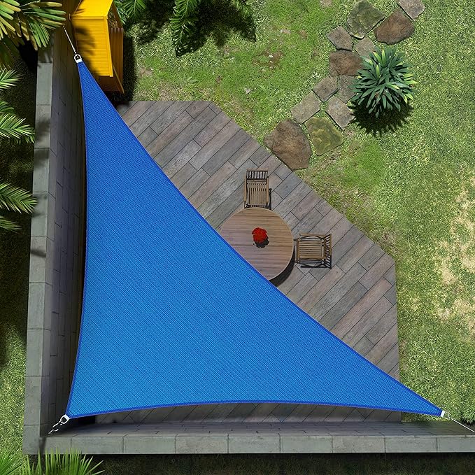 Amgo Custom Size 10' x 19' x 21.5' Blue Right Triangle Sun Shade Sail UPF50+ AGTAPRT12, Order to Make Canopy Awning, 95% UV Blockage, Water & Air Permeable, Commercial Standard (We Customize)