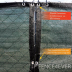 4'x50' 4ft tall 3rd gen olive green fence showing dimensions