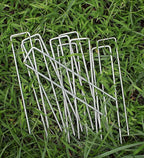 6 Inches Landscape Staples Galvanized Steel Garden Stakes Securing Pegs for Securing Weed Fabric Landscape Fabric Netting Ground Sheets and Fleece, Heavy Duty Metal Tent Stakes (200, Silver)