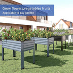 2PCS Galvanized Raised Garden Bed with Legs,2PCS 48×18×30in Elevated Planter Box for Backyard,Outdoor Garden, Patio, Balcony, 300lb Capacity,Silver