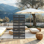 Casaphoria Metal Privacy Screen Outdoor, 72" H x 35" W Freestanding Decorative Privacy Screen for Patio Deck Balcony Garden with Stable Base, Harold Black