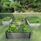 6x3x2FT Galvanized Raised Garden Bed,Galvanized Planter Boxes Outdoor, Large Metal Raised Garden Beds for Vegetables-Green