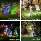 Kingsyard Solar Lights Outdoor Waterproof IP68, 47 LEDs 3 Lighting Modes USB & Solar Powered Garden Yard Pathway Spot Lights for Outside Landscape, Auto On/Off, 6 Pack(Cool White)