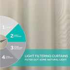 Exclusive Home Cabana Solid Indoor/Outdoor Light Filtering Hook-and-Loop Tab Top Curtain Panel, 54"x108", Taupe, Set of 2