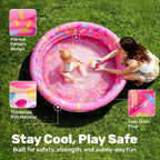 3 Pack 45" X 10" Inflatable Kiddie Pools, Watermelon & Pineapple & Cupcake Swimming Pool for Kids Seasonal Merriment, Indoor&Outdoor Water Pool Baby Swimming Pool Pit Ball Pool