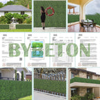 bybeton 40"x160"(43sqft) ivy privacy fence uv-anti boxwood grass, side view