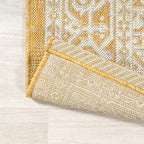 JONATHAN Y Medallion Weave Indoor Outdoor Runner Rug 2X8 Yellow/Cream, Sinjuri Textured for Backyard, Patio, Porch, Easy-Cleaning, High Traffic, Pet-Friendly, Non-Shedding (SMB101I-28)