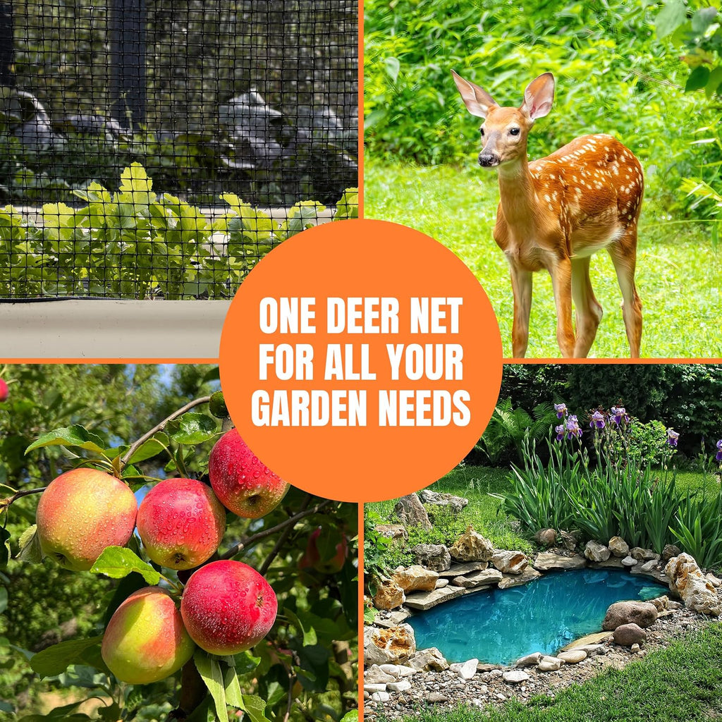mekkapro deer fence net 7x65ft 40gsm heavy-duty mesh on a desk or shelf