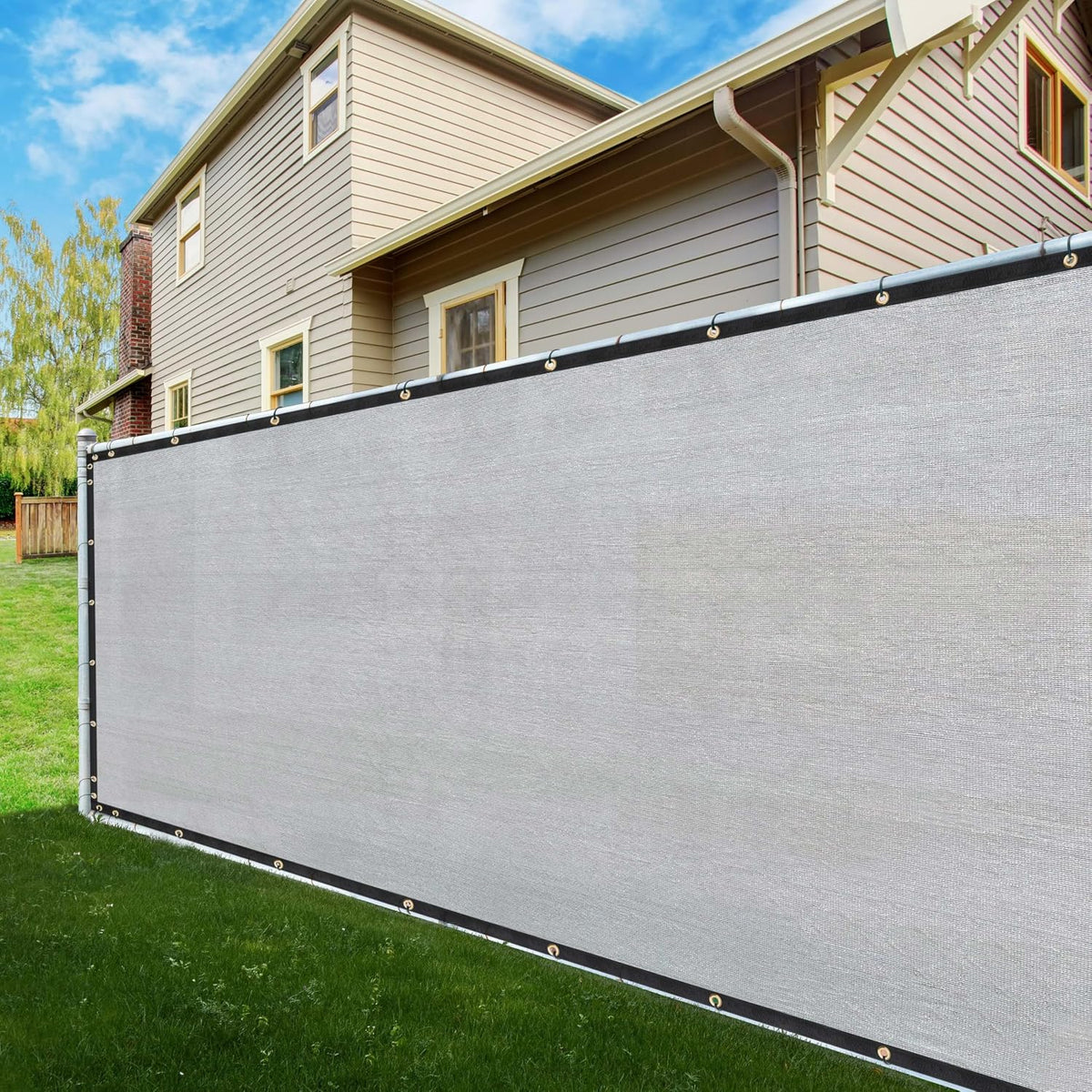 8' x 12' gray fence privacy screen, 170, main product view