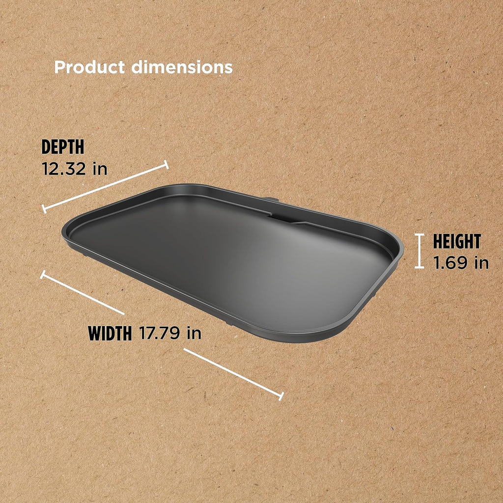 Ninja Woodfire XL Griddle Plate for OG800/OG900, Ceramic, NonStick, Black | Ninja Woodfire XL Griddle Plate clicks into your grill for even, edge-to-edge searing with easy-clean nonstick surface.