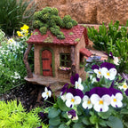 Fairy Garden Treehouse for Outside - Large Fairy House | Hand-painted resin; door opens; water resistant; treehouse stands 9 inches high; outdoor and indoor miniature decor