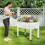 elevated raised garden bed with wheels,planter box,ashen-26.3" h, package contents