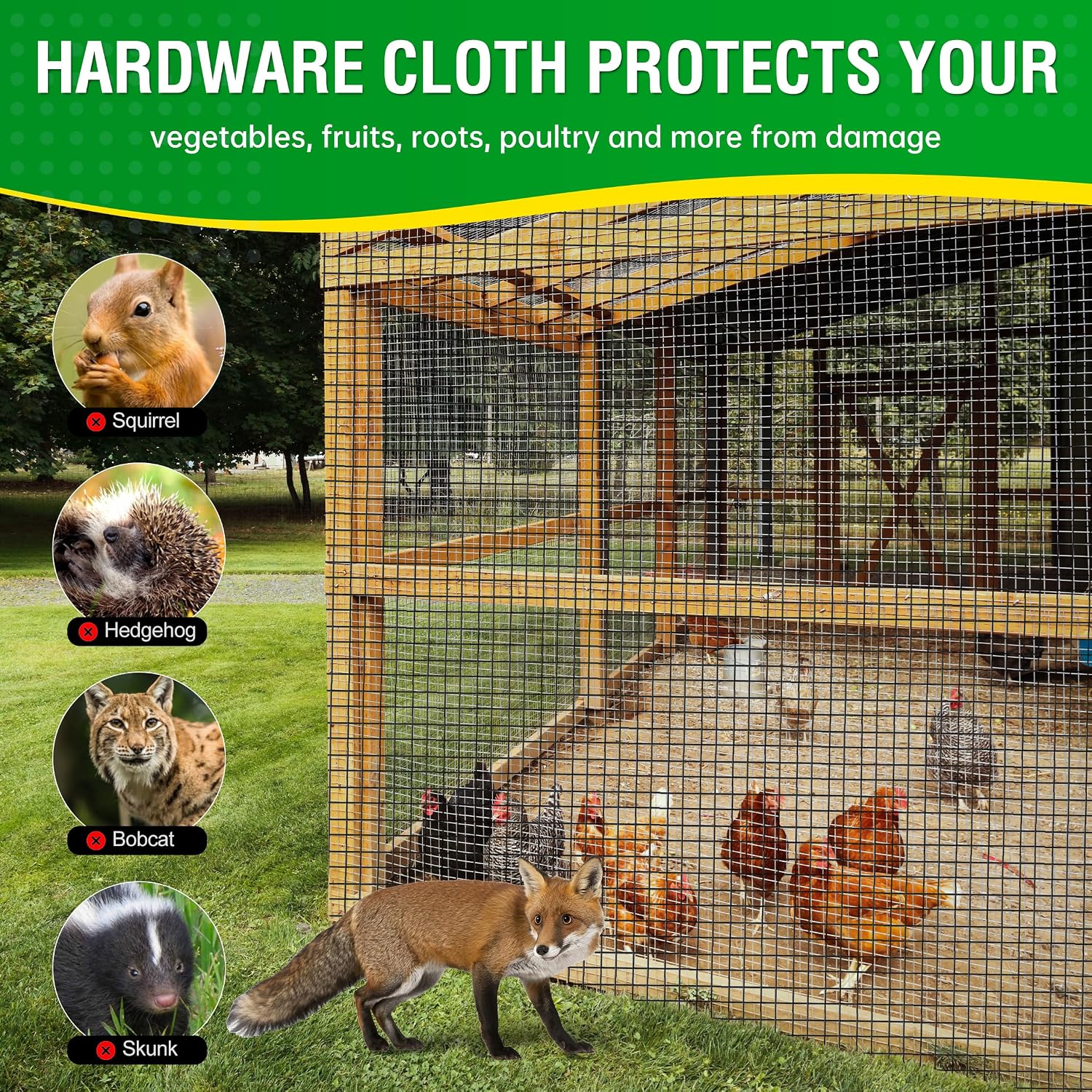 Vinyl Black Hardware Cloth 1/2 inch 48 x 100 ft 19 Ga Chicken Wire | Chicken Wire Mesh, Chicken Wire Fencing, Gopher Guard & Custom DIY Projects