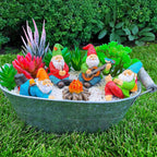 Mood Lab Garden Gnome Figurines - Camping Gnomes Set (5 pcs) - 2.6" H Miniature Decorative Statues & Accessories - Outdoor & Indoor Garden Decor