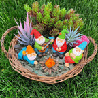 Mood Lab Garden Gnome Figurines - Camping Gnomes Set (5 pcs) - 2.6" H Miniature Decorative Statues & Accessories - Outdoor & Indoor Garden Decor